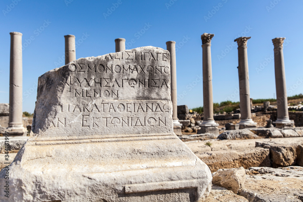 agora ruins in the ancient city of Perge Antalya located in Turkey.