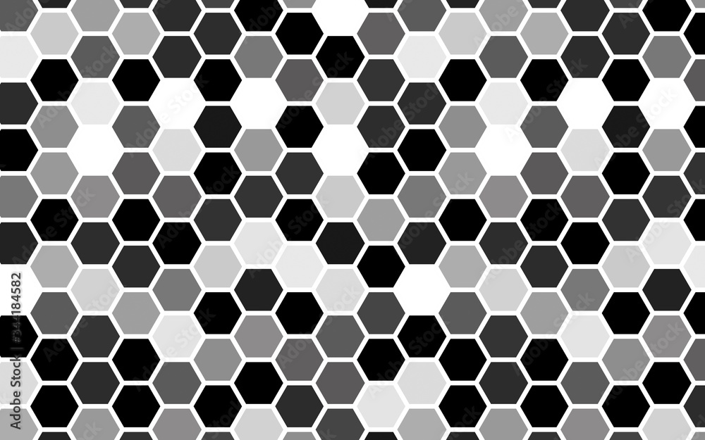 White honeycomb with a gradient color. Isometric geometry. 3D illustration White honeycomb with a gradient color. Isometric geometry. 3D illustration