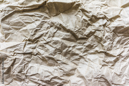 Brown Wrinkle Recycle Paper Background Creased Beige Paper Texture
