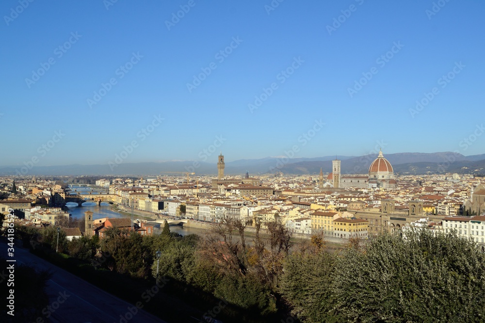 Obraz premium Via dell'Arno su Firenze, piazzale Michelangelo