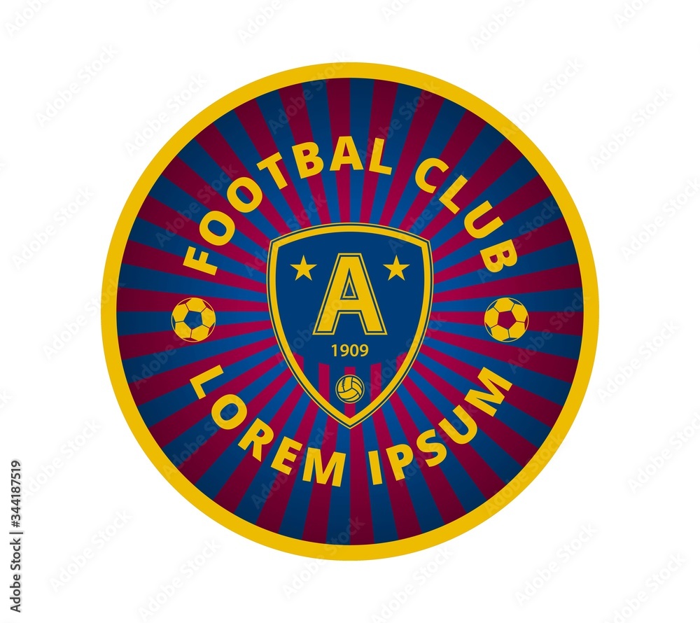 Football club emblem in a circle. Tamplate. club colors Football club emblem in a circle. Tamplate. club colors