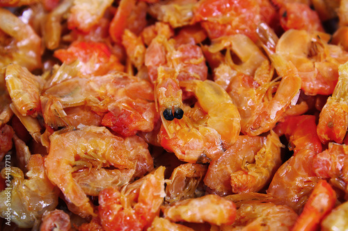 Many small red dried shrimps © Wootipong