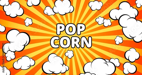 Horizontal banner. Pop Corn