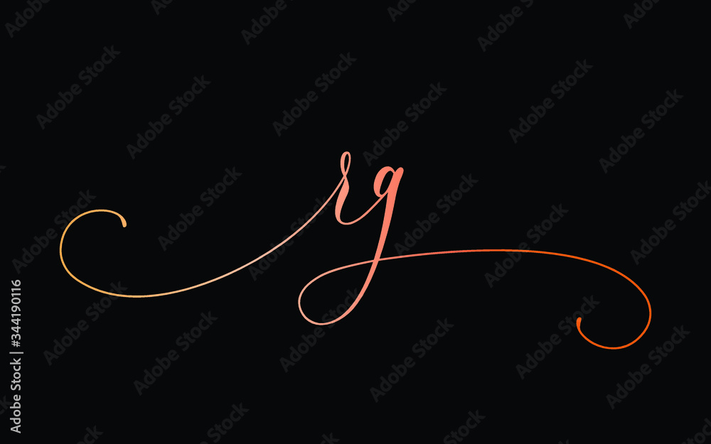 rg or r, g Lowercase Cursive Letter Initial Logo Design, Vector Template  Stock Vector | Adobe Stock