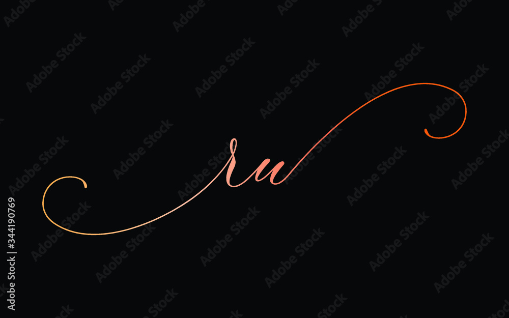 ru or r, u Lowercase Cursive Letter Initial Logo Design, Vector Template ru or r, u Lowercase Cursive Letter Initial Logo Design, Vector Template