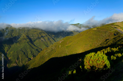 Aerial view of Madeira mountains, Portugal, Europe