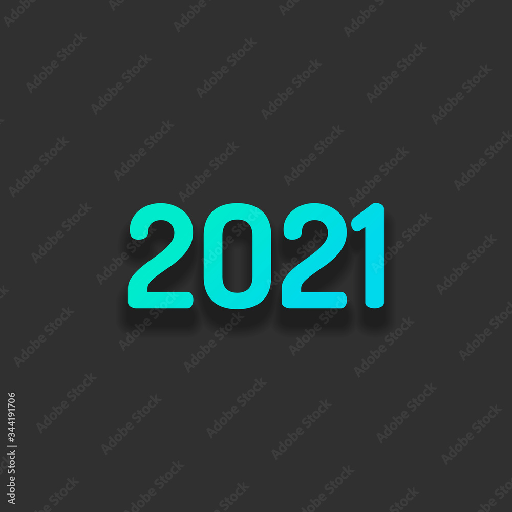 2021 number icon. Happy New Year. Colorful logo concept with sof 2021 number icon. Happy New Year. Colorful logo concept with sof