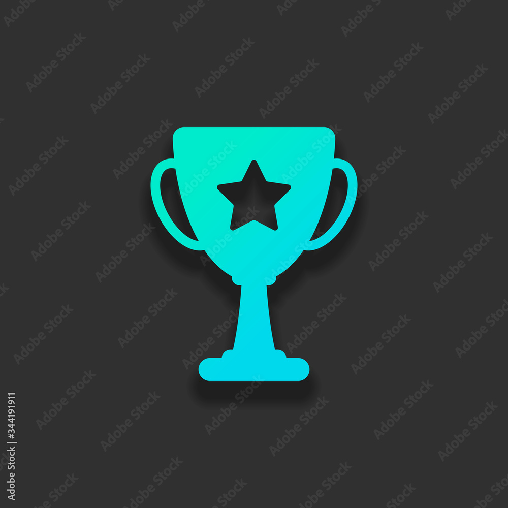 Champions cup with star. Simple icon. Colorful logo concept with Champions cup with star. Simple icon. Colorful logo concept with