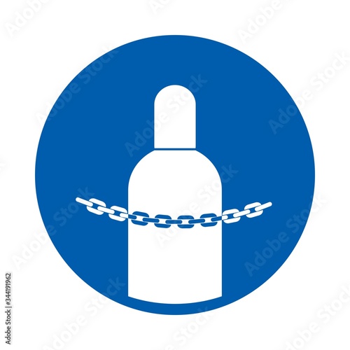 Secure gas cylinders sign or symbol. M046. Standard ISO 7010. Vector design isolated on white background . Safety signs collection.