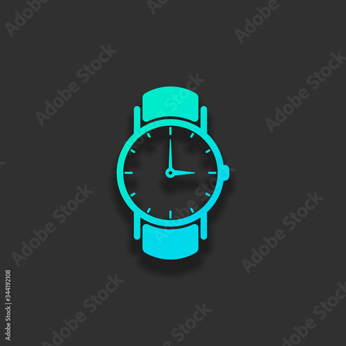Classic hand watch with arrows, icon. Colorful logo concept with