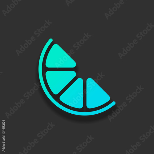 Half lemon or orange. Simple icon. Colorful logo concept with so