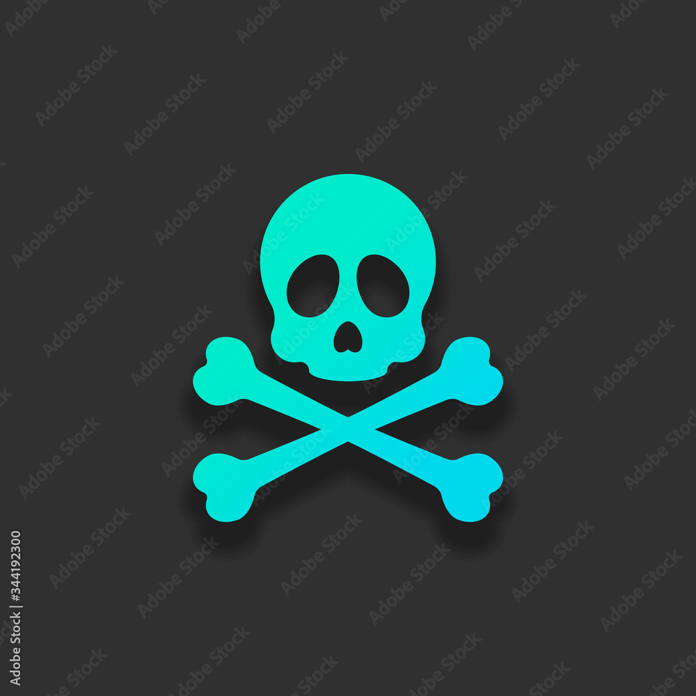 Skull and crossed bones. Simple icon. Colorful logo concept with Skull and crossed bones. Simple icon. Colorful logo concept with