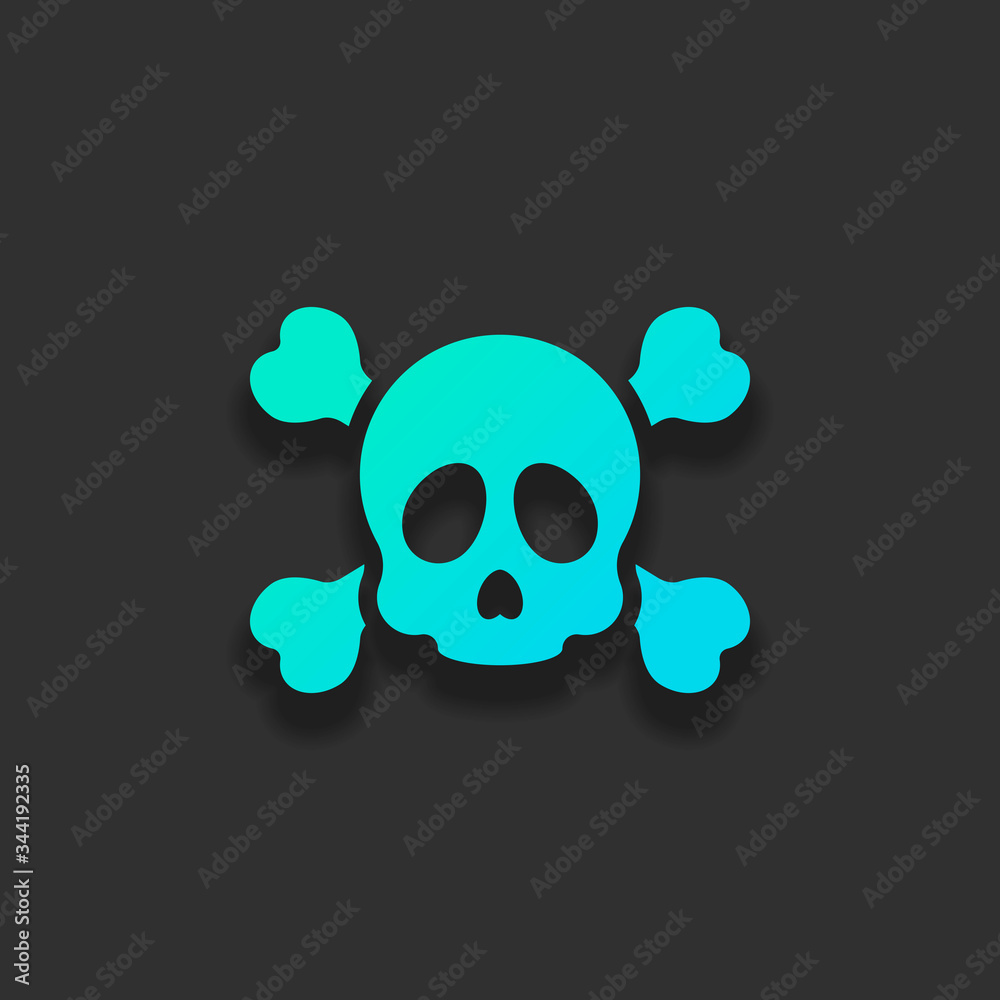Skull and crossed bones. Simple icon. Colorful logo concept with Skull and crossed bones. Simple icon. Colorful logo concept with