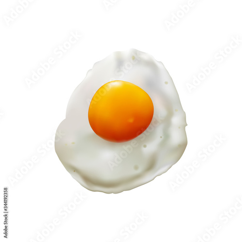 Fried egg. Vector design isolated on white background. Breakfast vector design.