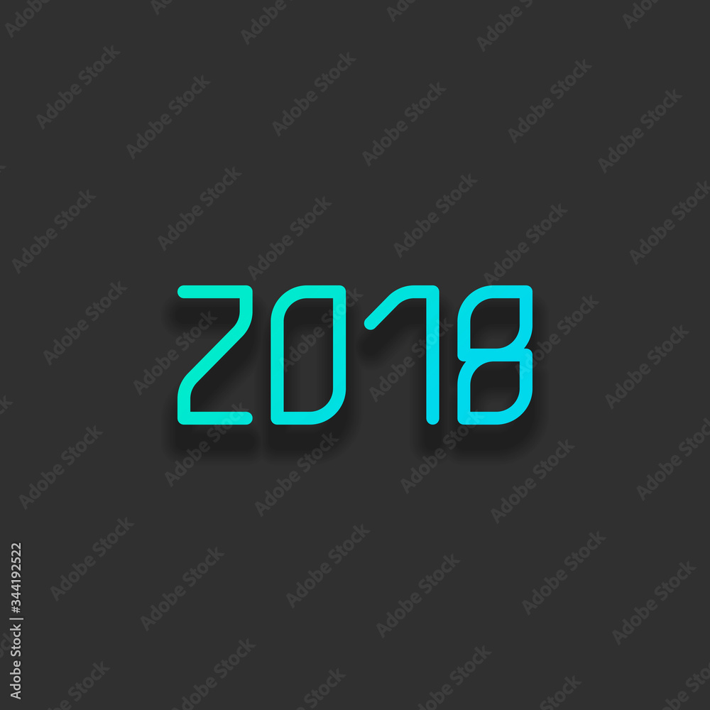 2018 number icon. Happy New Year. Colorful logo concept with sof 2018 number icon. Happy New Year. Colorful logo concept with sof
