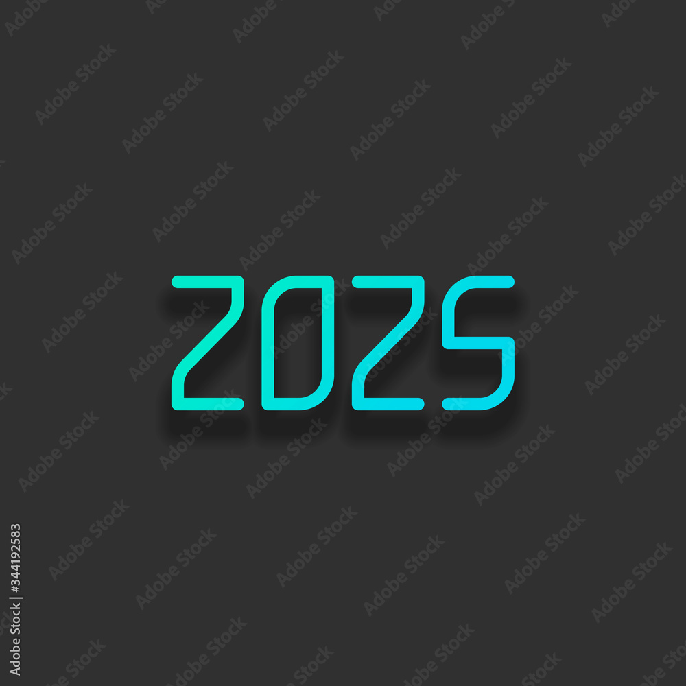 2025 number icon. Happy New Year. Colorful logo concept with sof 2025 number icon. Happy New Year. Colorful logo concept with sof