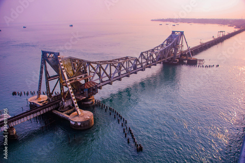 Pamban Bridge is a railway bridge which connects the town of Mandapam in mainland India with Pamban Island  and Rameswaram.