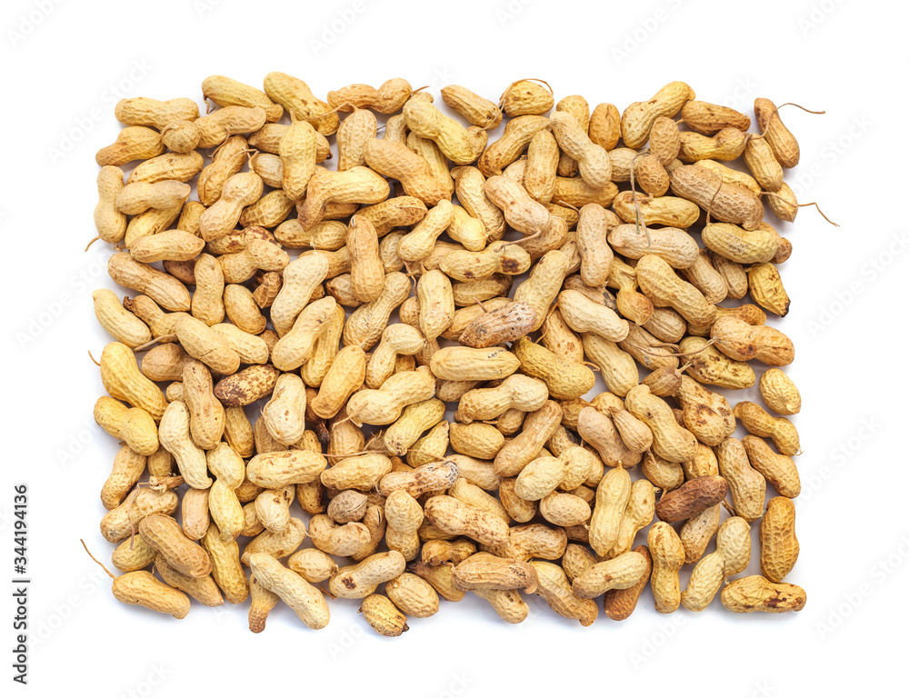 Inshell peanuts on white background Inshell peanuts on white background