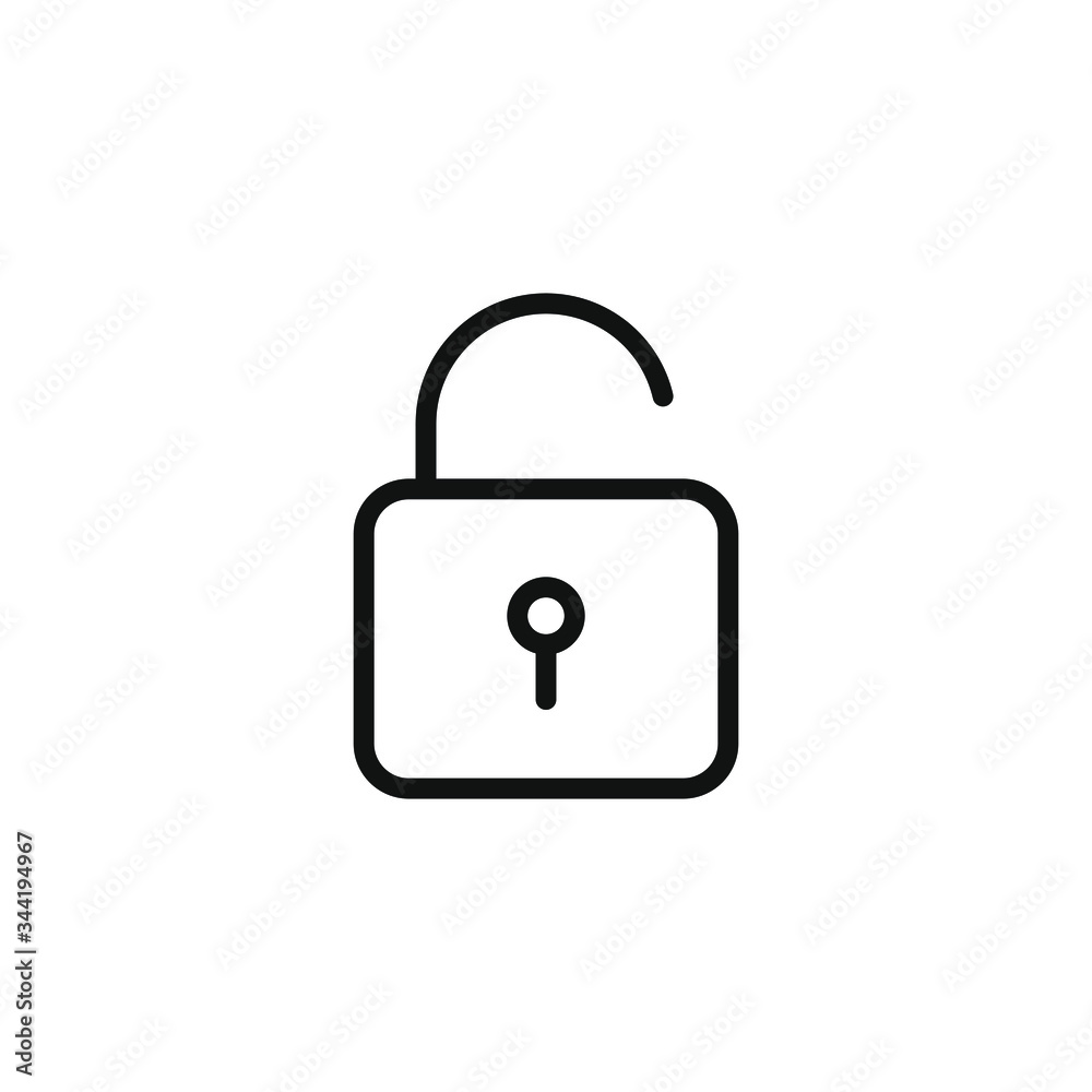 unlock icon, padlock icon isolated on white background unlock icon, padlock icon isolated on white background