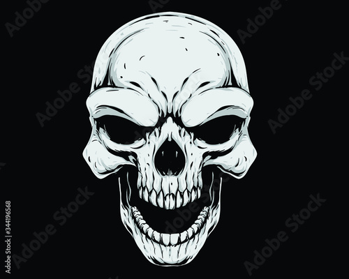 Detailed Hand Drawn Vector Skull_2
