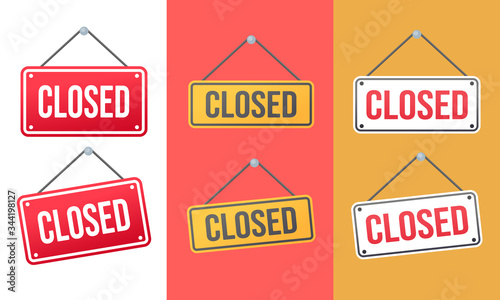 Vector illustration sign - closed set isolated background