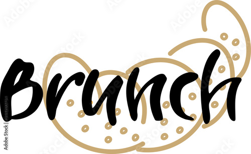 Lettering hand drawn word Brunch. Vector illustration.