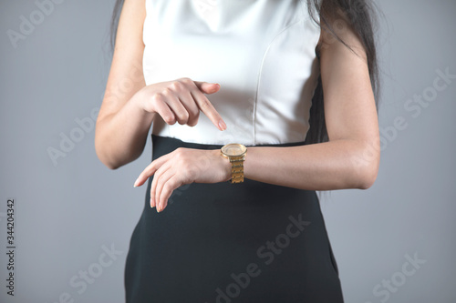 woman hand watch