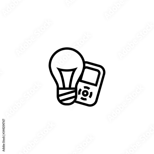 Smart light vector icon in outline, linear style isolated on white background