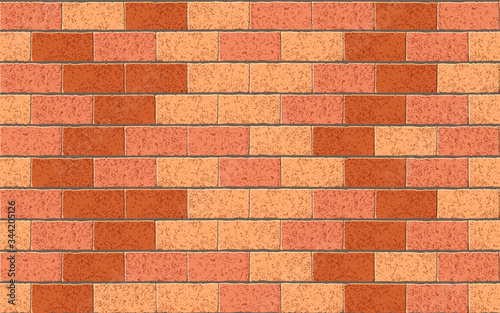 Realistic Vector brick wall seamless pattern. Red textured brick background for print, paper, design, decor, photo background