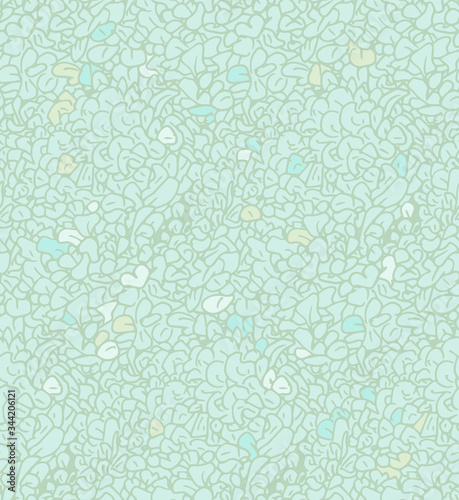Hydrangea inspired seamless pattern. Highly detailed vector, flower petals with pastel colors. 