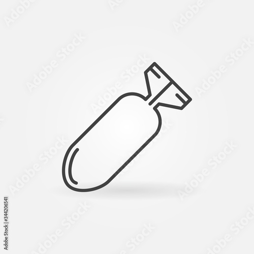 Vector Cluster bomb or Aerial Bomb concept linear icon or design element