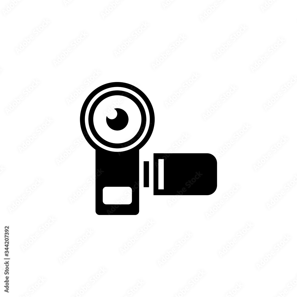 Video recorder vector icon in black solid style isolated on white background Video recorder vector icon in black solid style isolated on white background