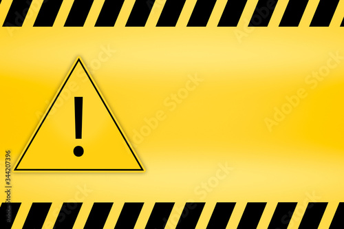 exclamation mark in triangle frame attention caution danger sign and warning line hazard warnings to attract attention