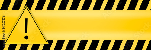 exclamation mark in triangle frame attention caution danger sign and warning line hazard warnings to attract attention
