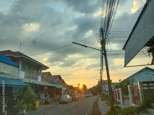 sunset in the city