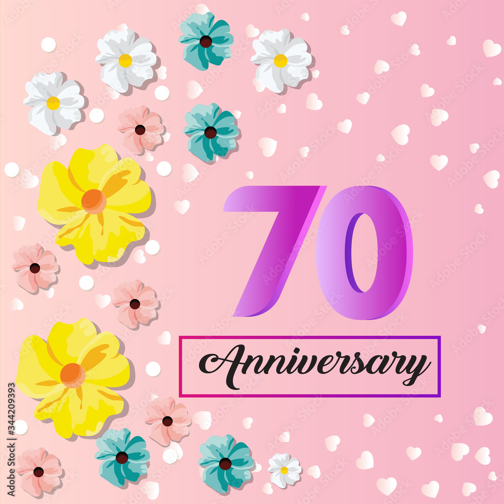 70 years anniversary celebration logo vector template design