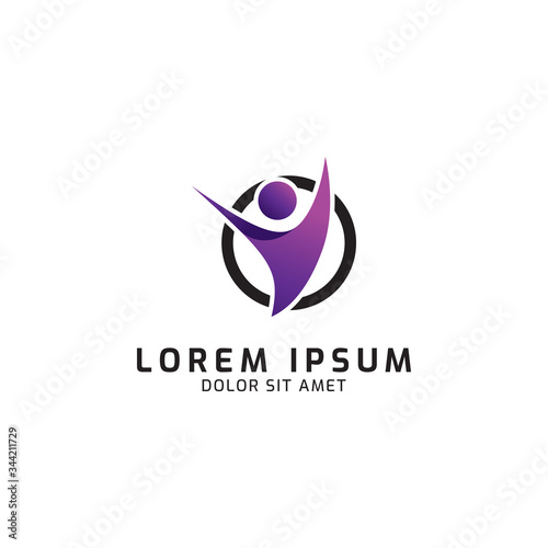 Letter y people logo icon template. Vector illustration. Modern design