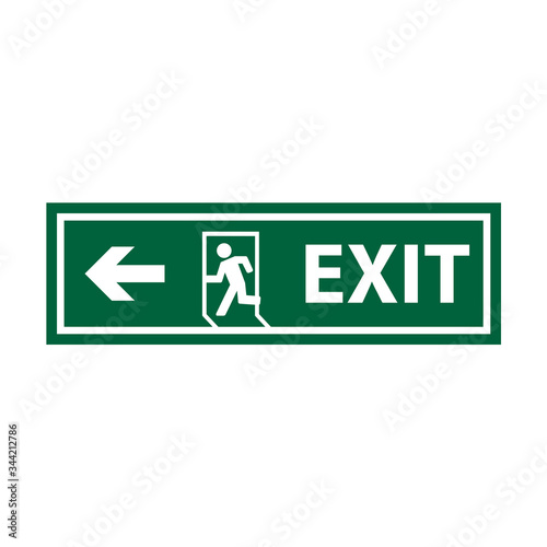 exit sign icon in trendy flat style