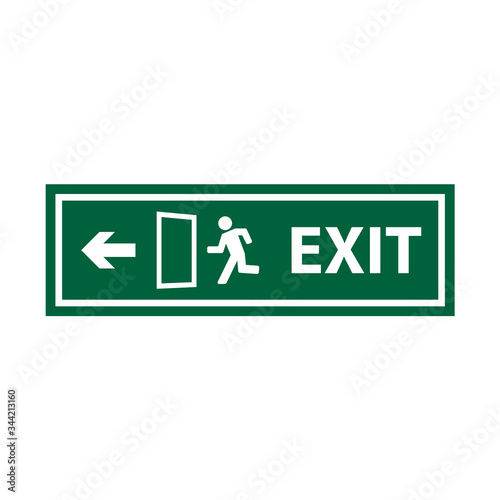 exit sign icon in trendy flat style