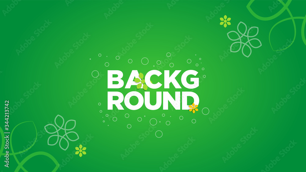 Nice & creative abstract green gradient background with flower floral texture design with text