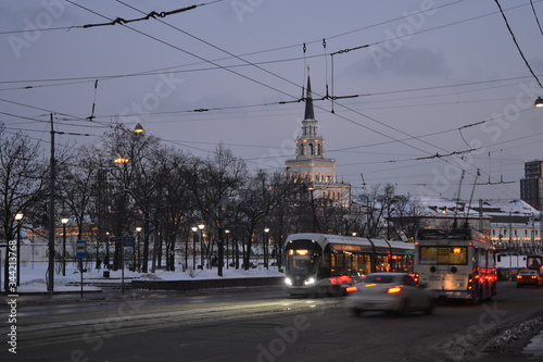 traffic on the street in Moscow