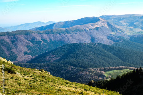 Mountains panorama from Bratocea ridge, Ciucas mountains, Brasov county, Romania, 1720m