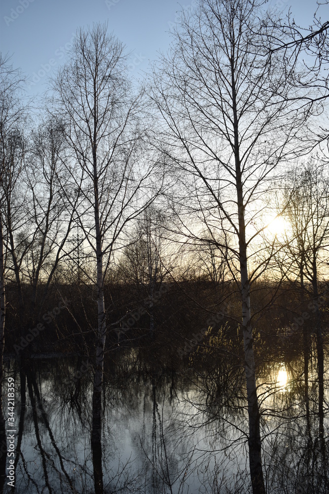 sunset on the river