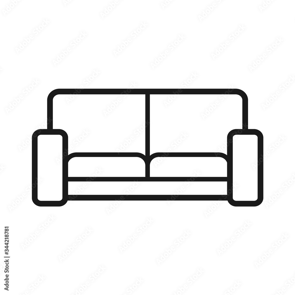 sofa icon, line art sofa icon in trendy flat style