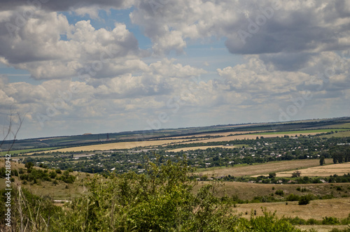 Clouds and nature of Donbass. Steppe nature.