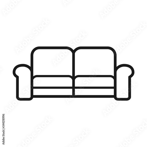 sofa icon, line art sofa icon in trendy flat style