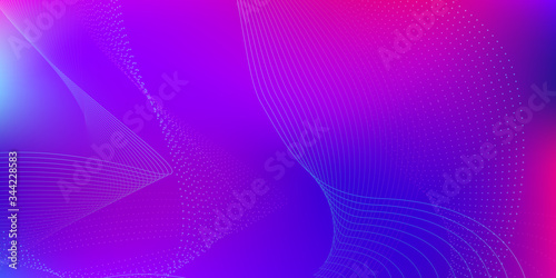 Vector Digital Futuristic. Graphic Plexus Background. Abstract Speed Technology Concept. Abstract Blue, Violet Waves on the Light.