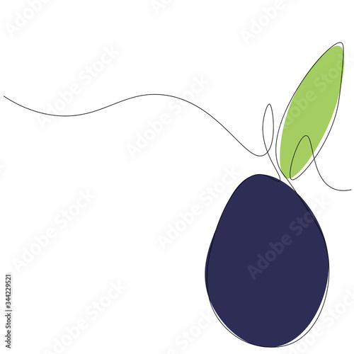 Plum fruit banner, vector illustration