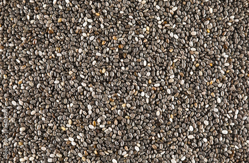 Chia seeds close up. Food background.
