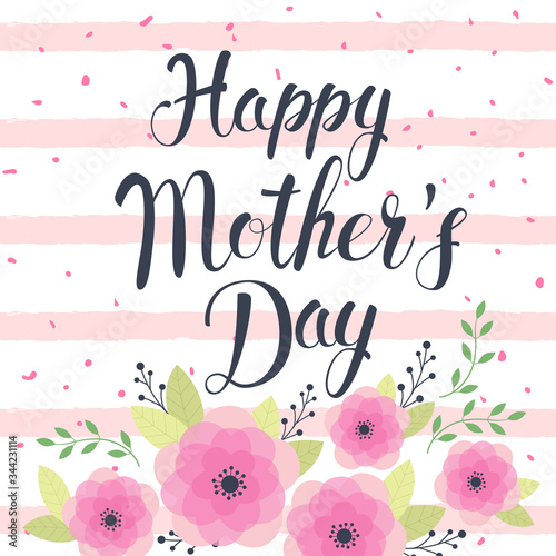 Happy Mother's Day greeting card. Vector illustration. photo